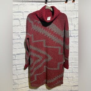 Pendleton Lambs Wool Sweater Dress, Red, Size Small